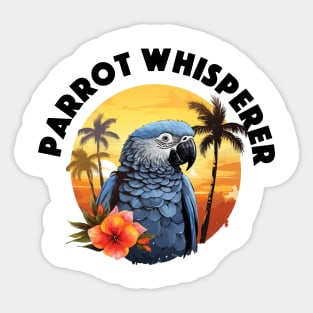 African Grey Parrot - Parrot Whisperer (Black Lettering) Sticker